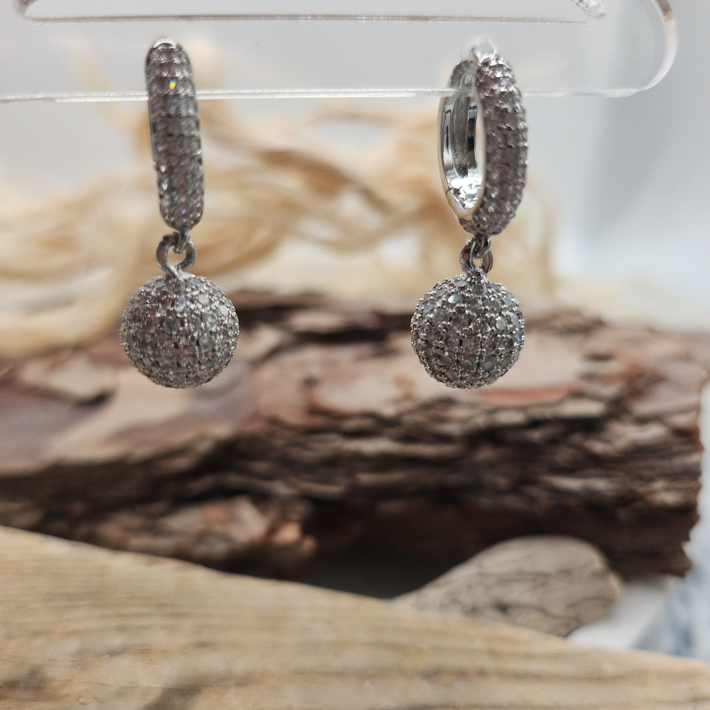 Mollie Silver Ball Huggie Earrings