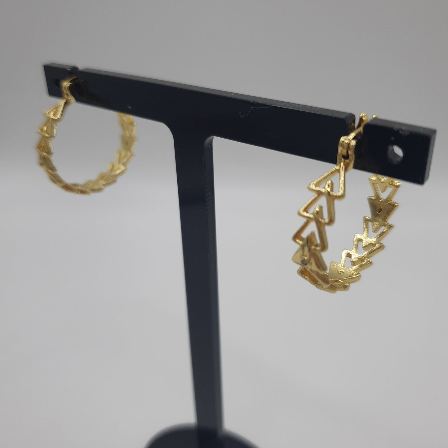Silvia Gold Triangle Hoop Earrings