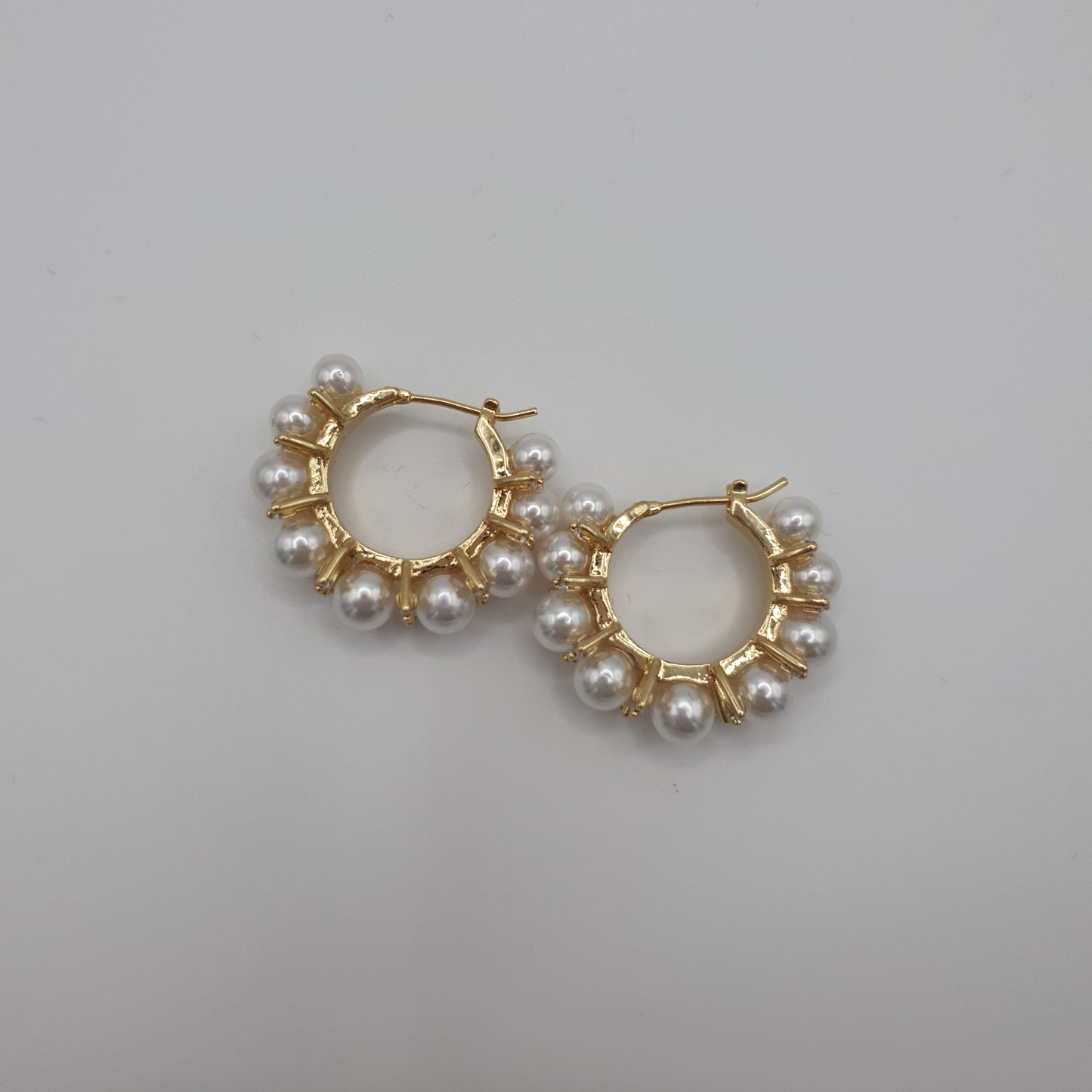 Lynette Gold Pearl Hoop Earrings