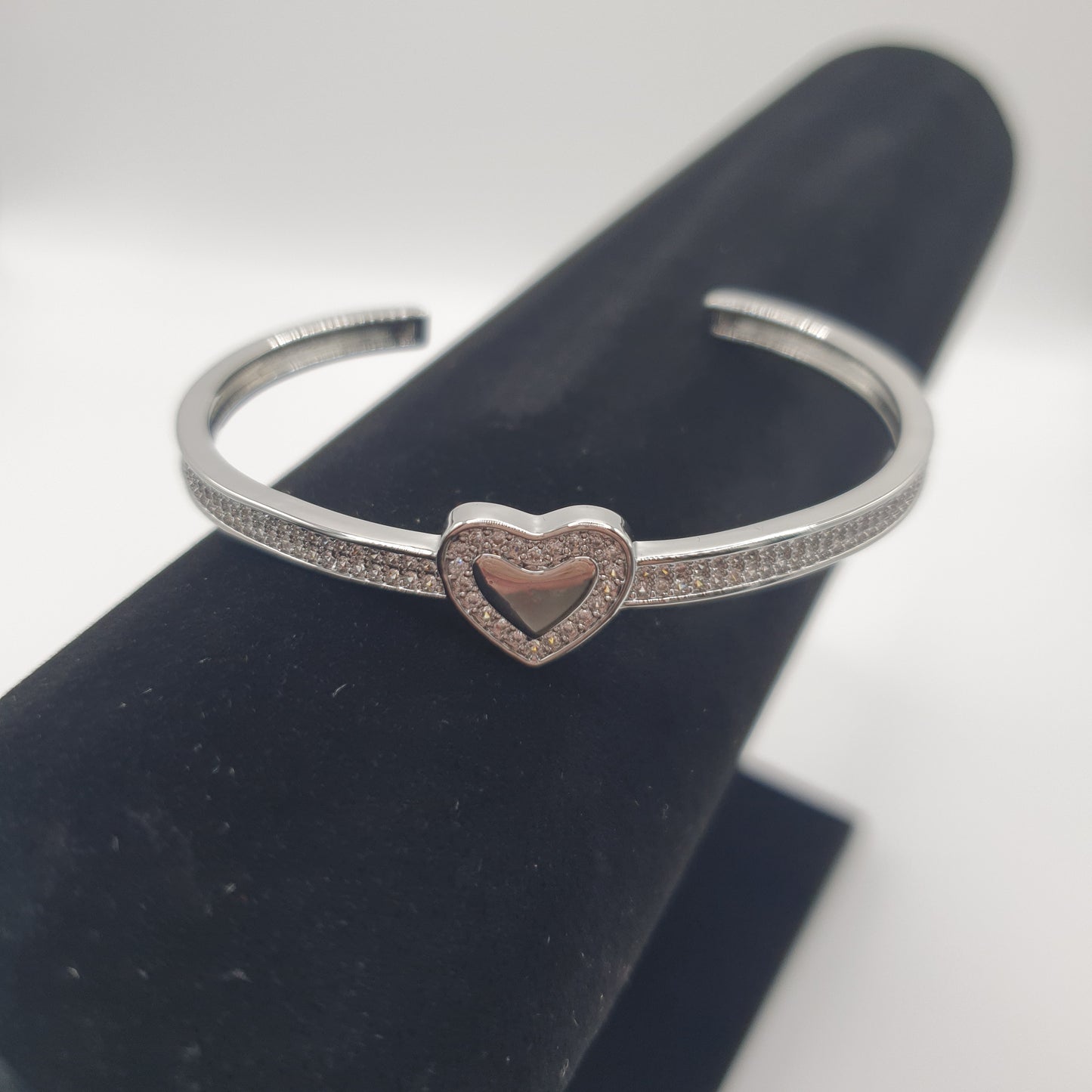 Oxford Silver Heart Bangle