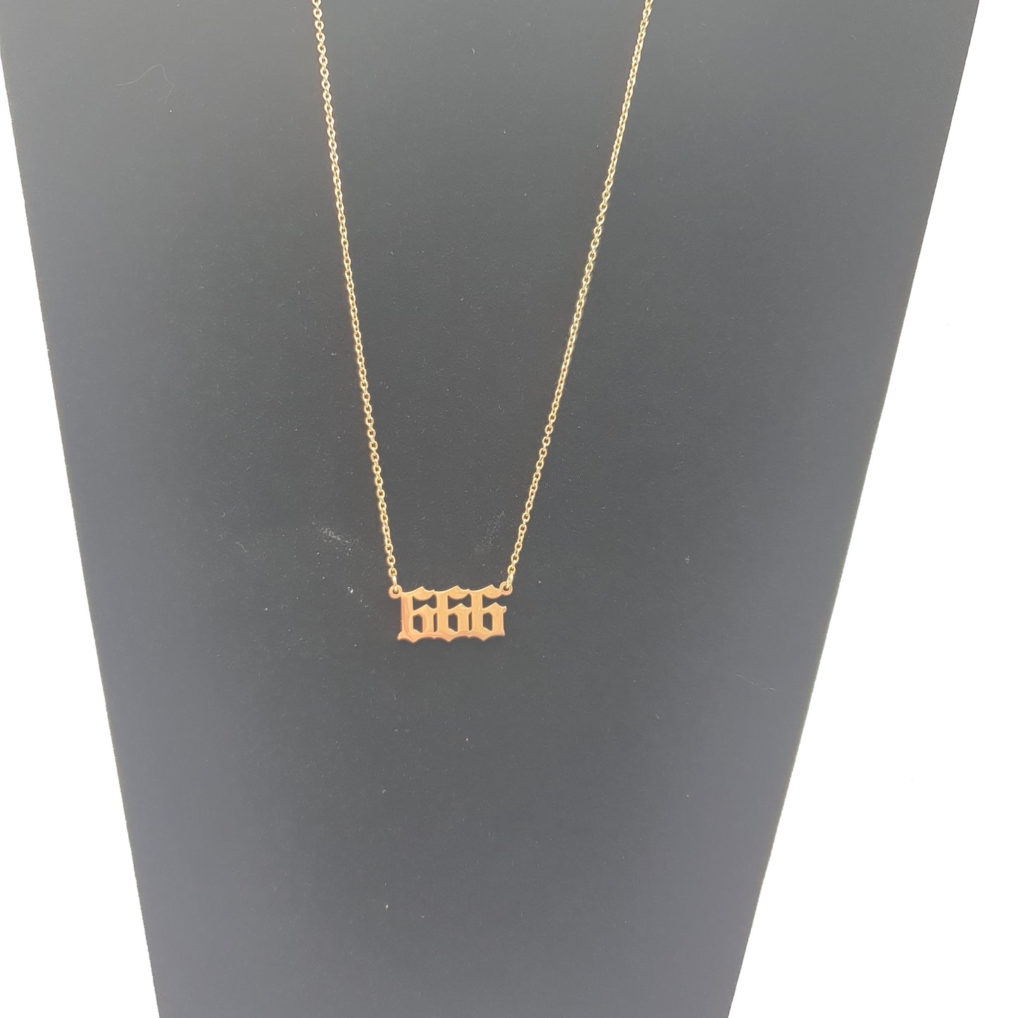 666 Angel numbers necklace gold