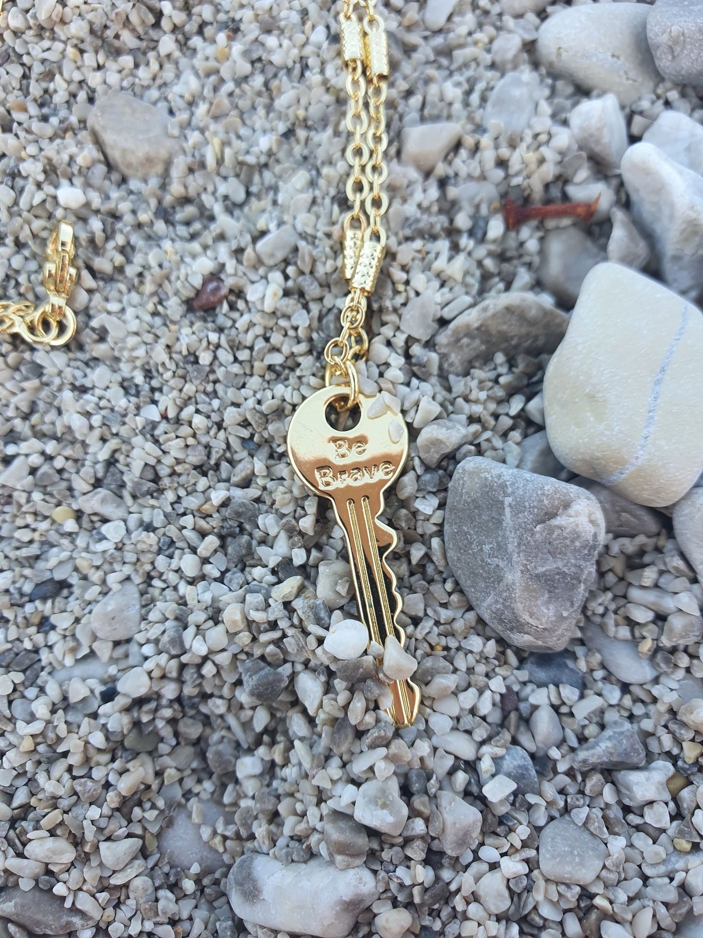 Be Brave Key Necklace with fancy chain