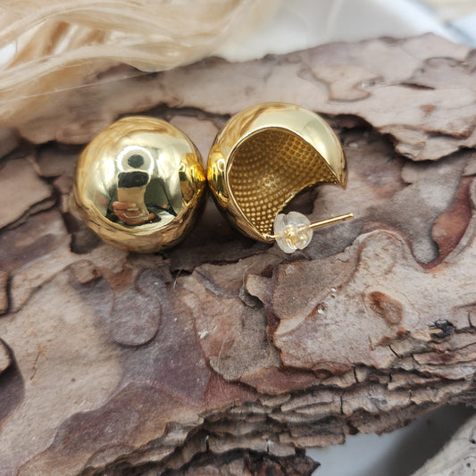 Hattie Large Gold Ball Stud Earring