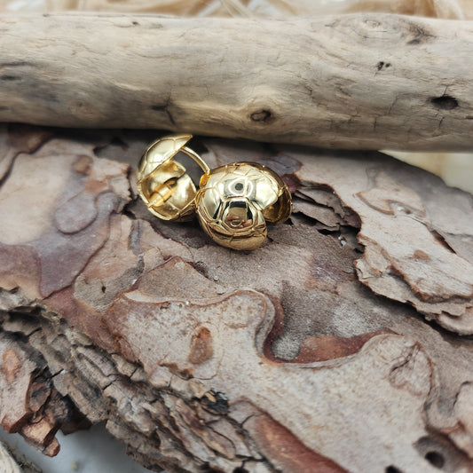 Honeycomb Gold Huggie Earrings