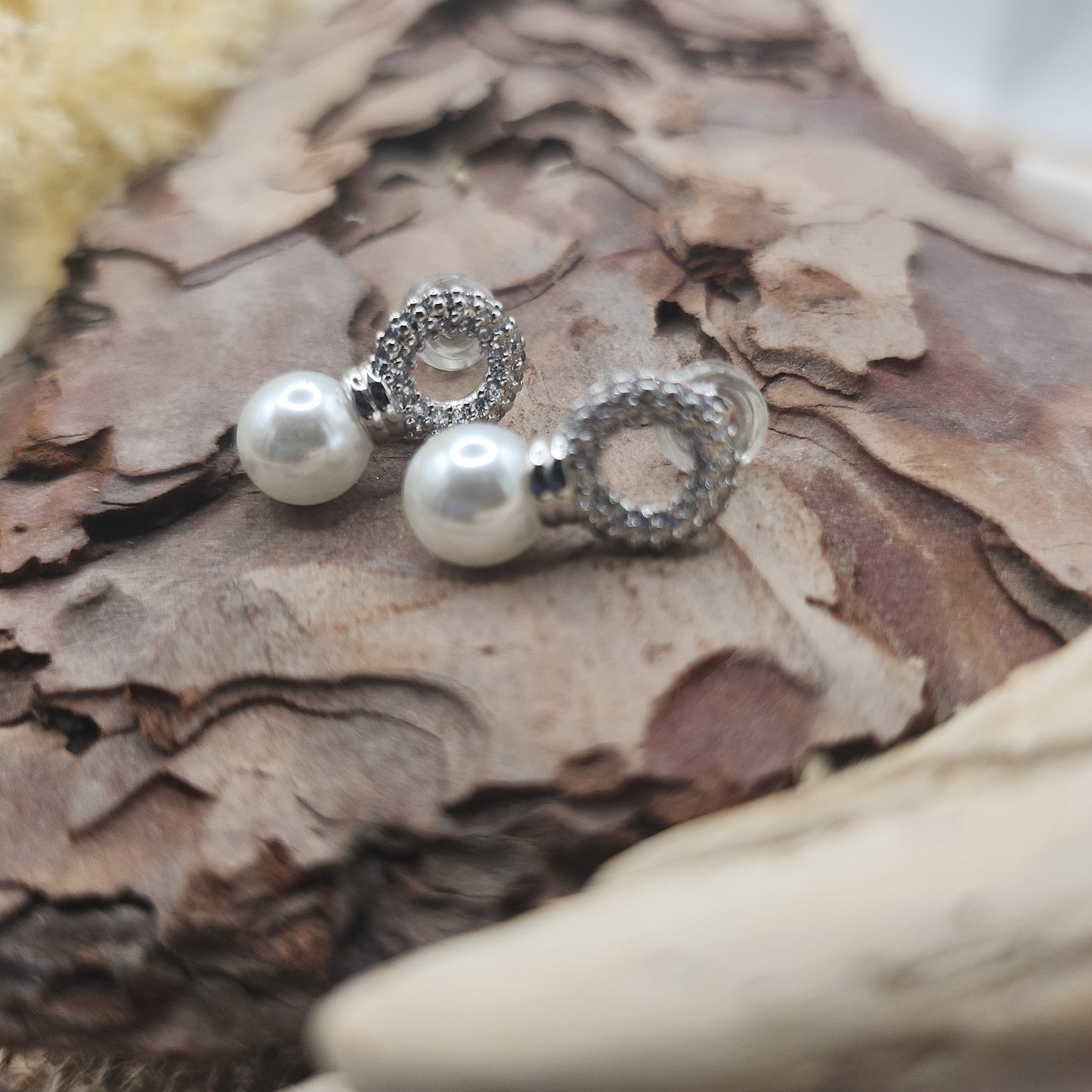 Bliss Silver Pearl Stud Earrings