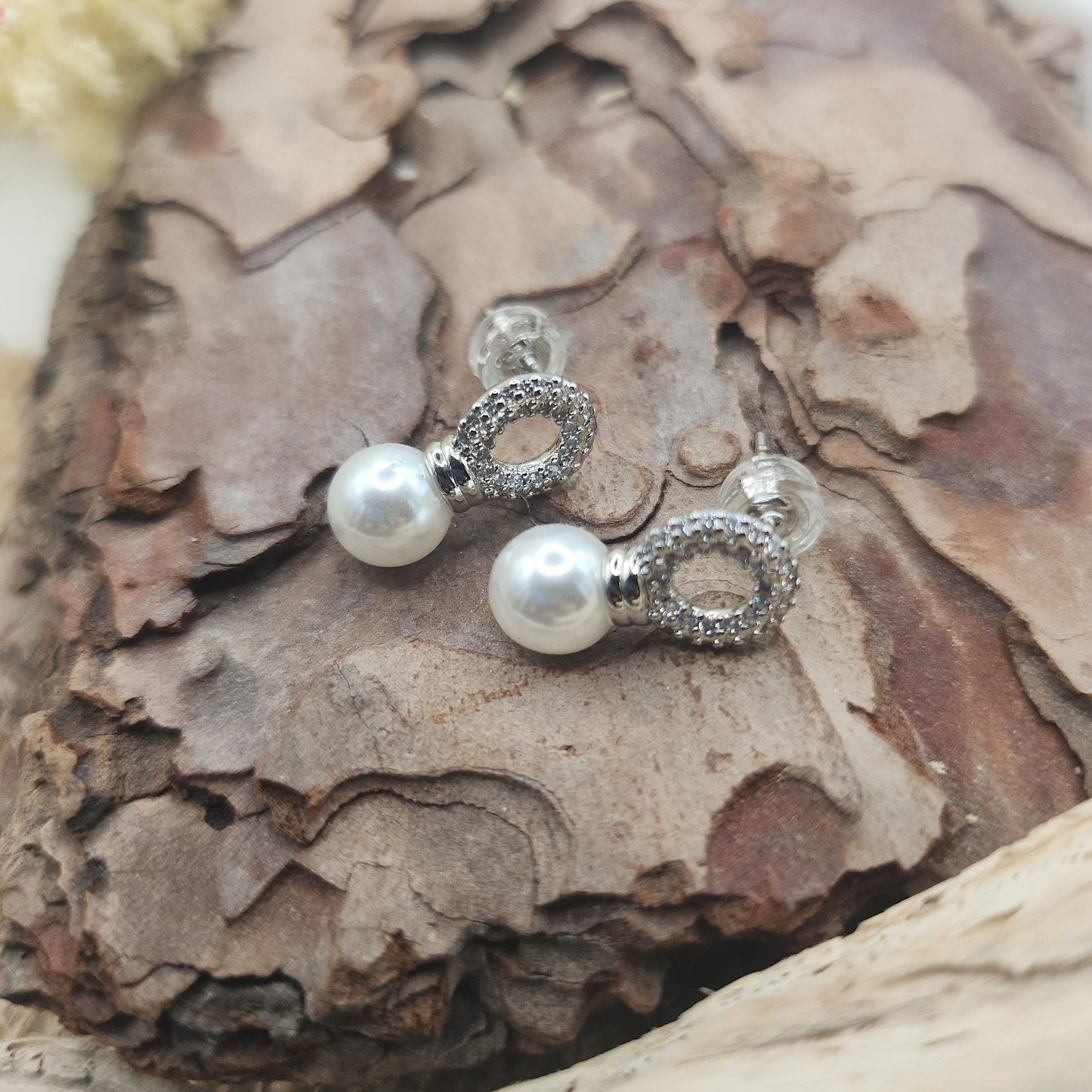 Bliss Silver Pearl Stud Earrings