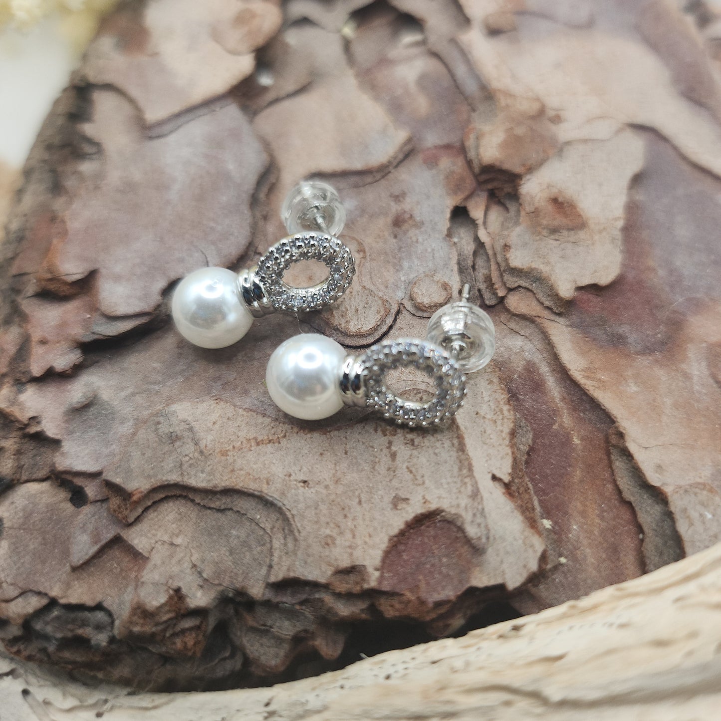 Bliss Silver Pearl Stud Earrings