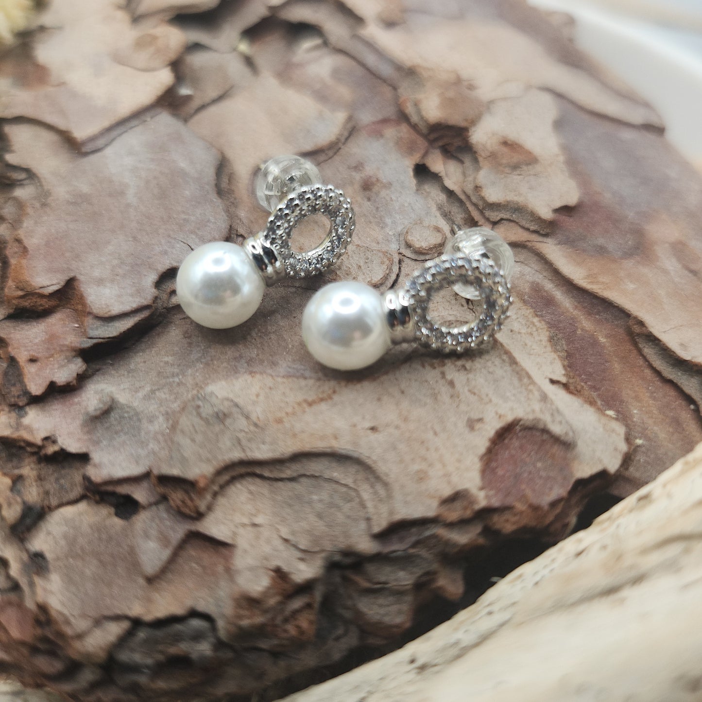 Bliss Silver Pearl Stud Earrings