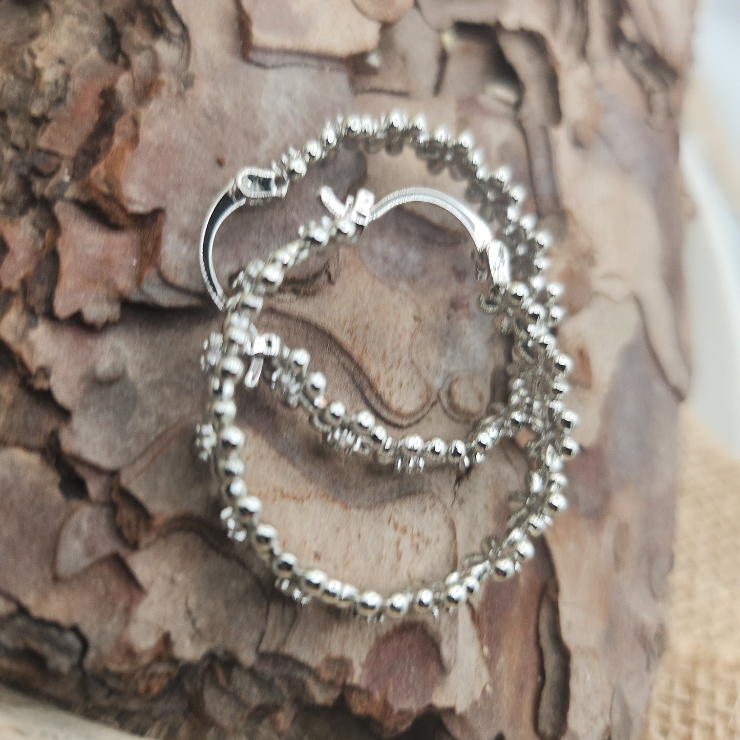 Daisy Silver Hoop Earings