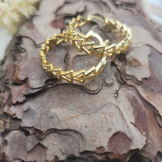 Silvia Gold Triangle Hoop Earrings