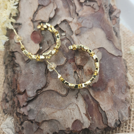 Gold Star Hoop Earrings