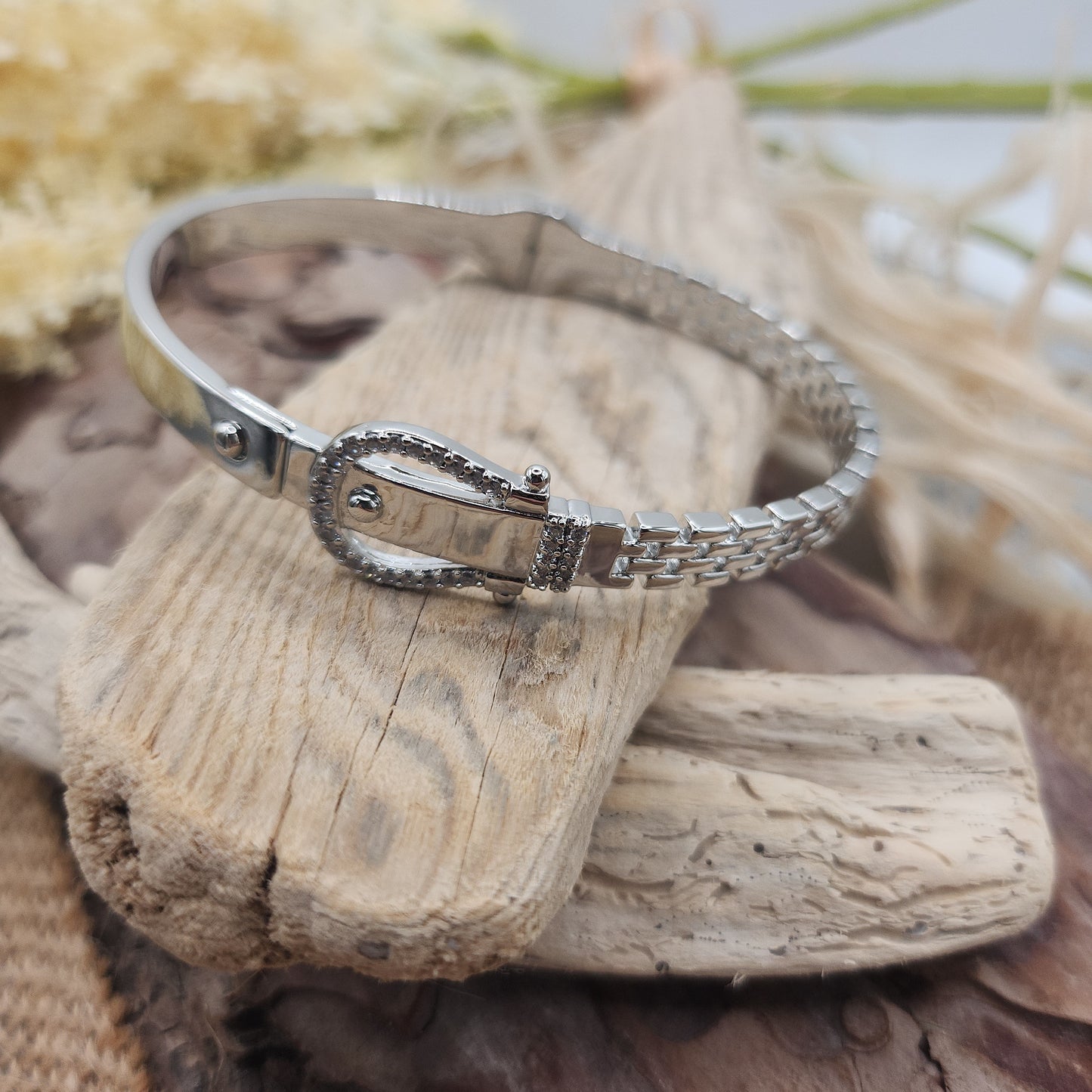 Essex Silver Buckle Bangle