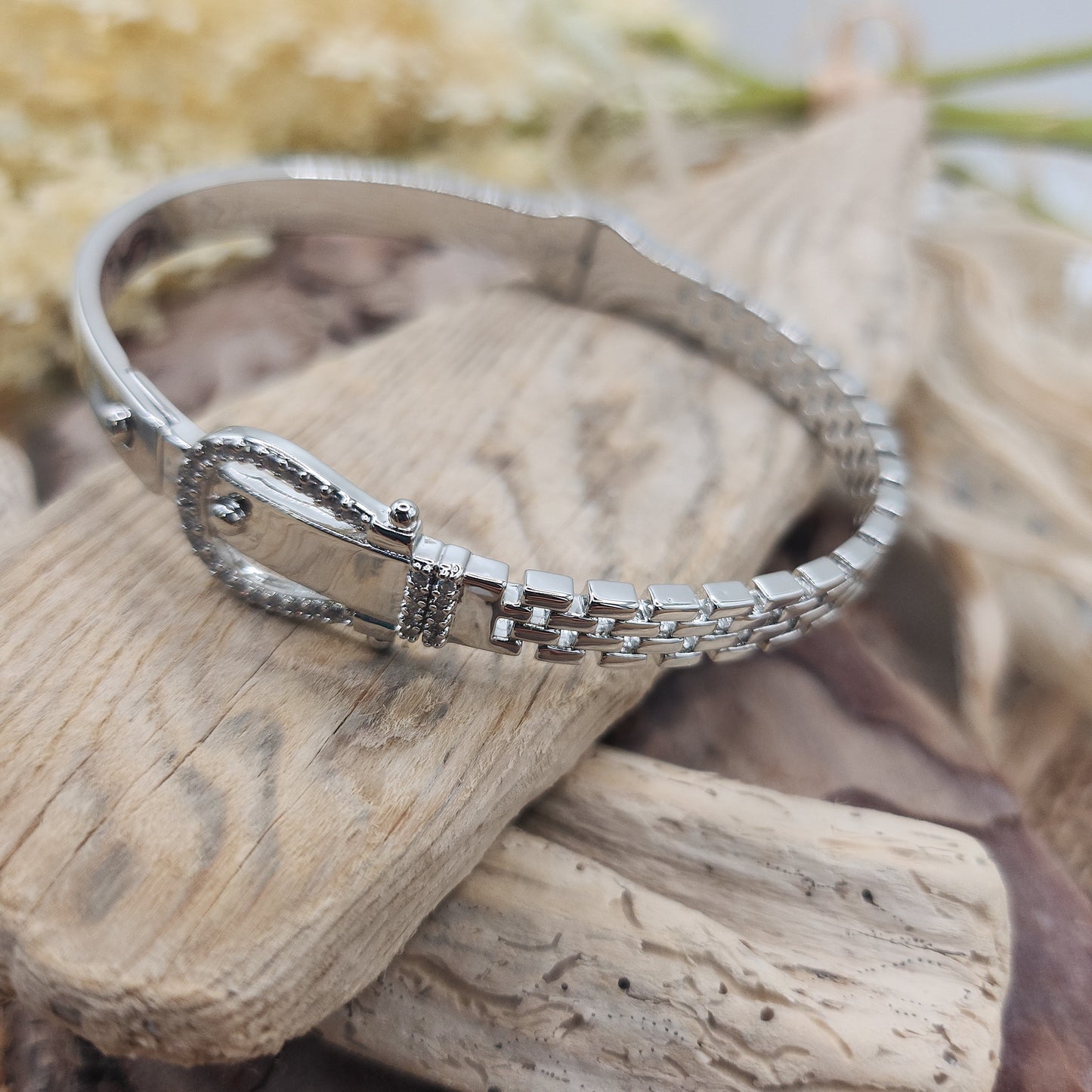 Essex Silver Buckle Bangle