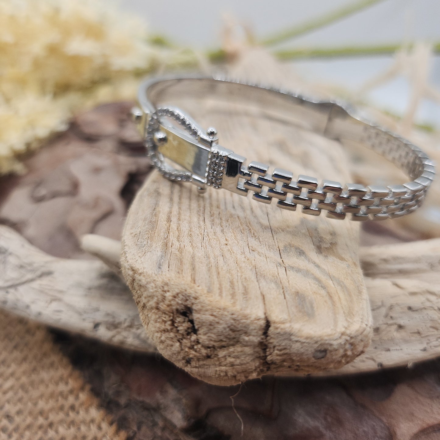 Essex Silver Buckle Bangle