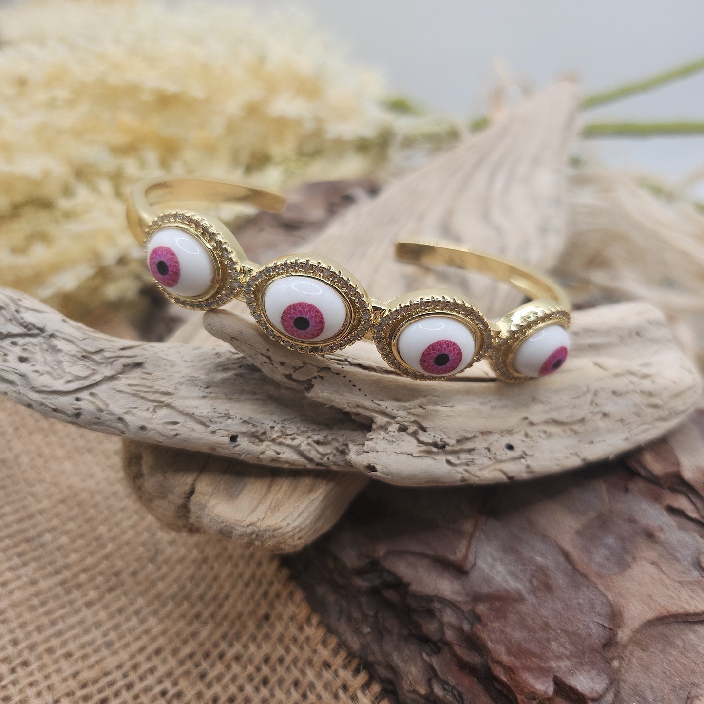 Devon Pink Eye Bangle