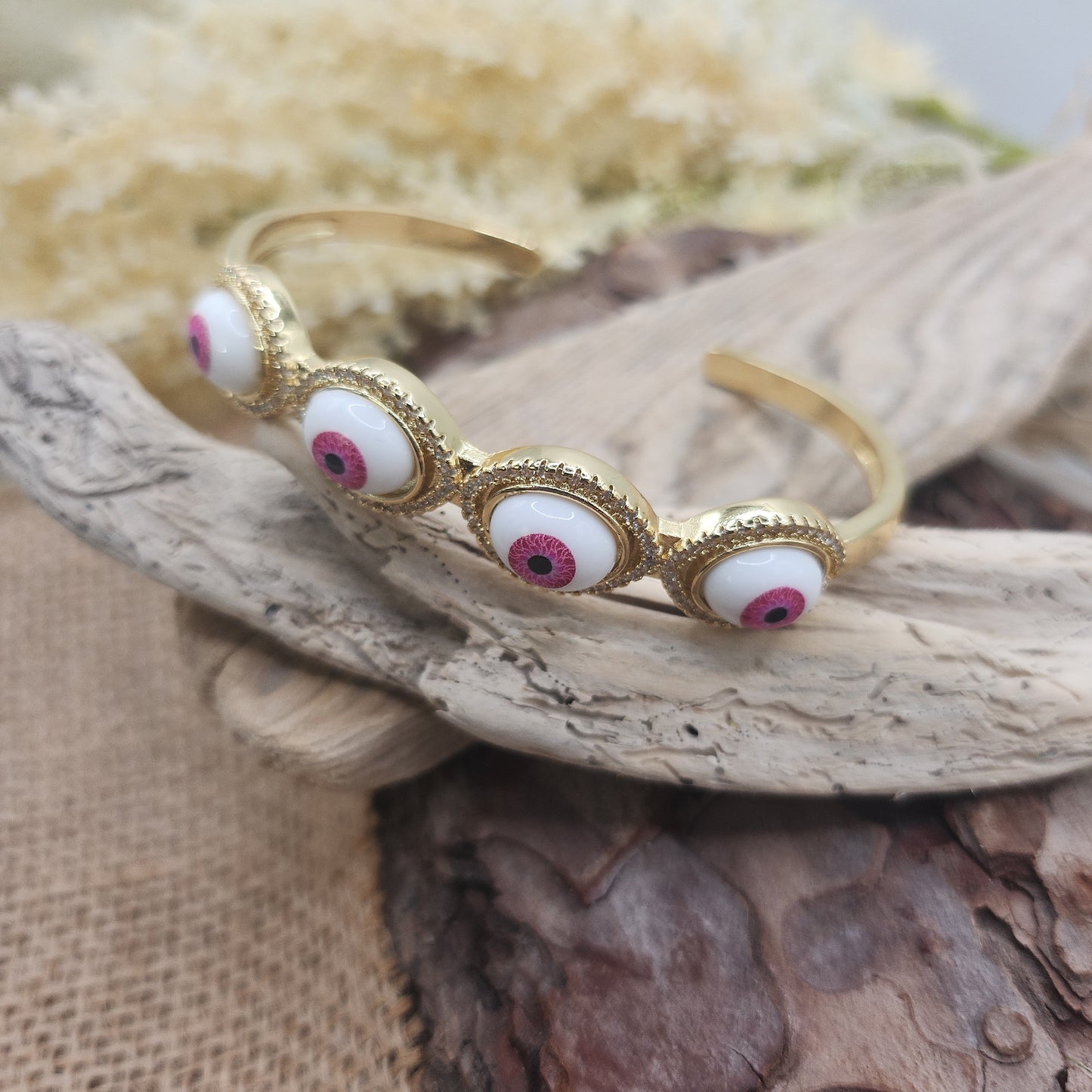 Devon Pink Eye Bangle