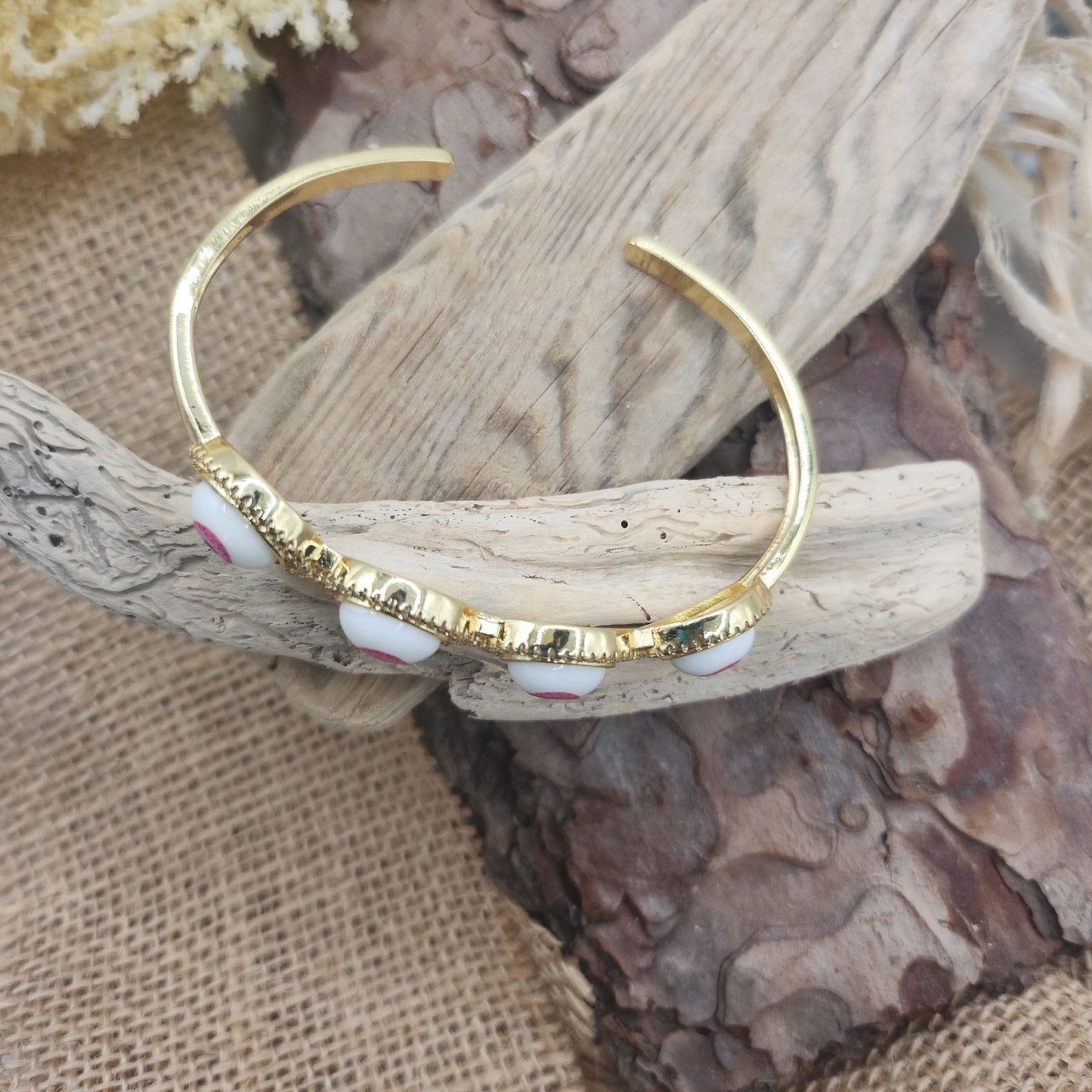 Devon Pink Eye Bangle