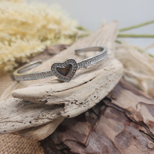 Oxford Silver Heart Bangle