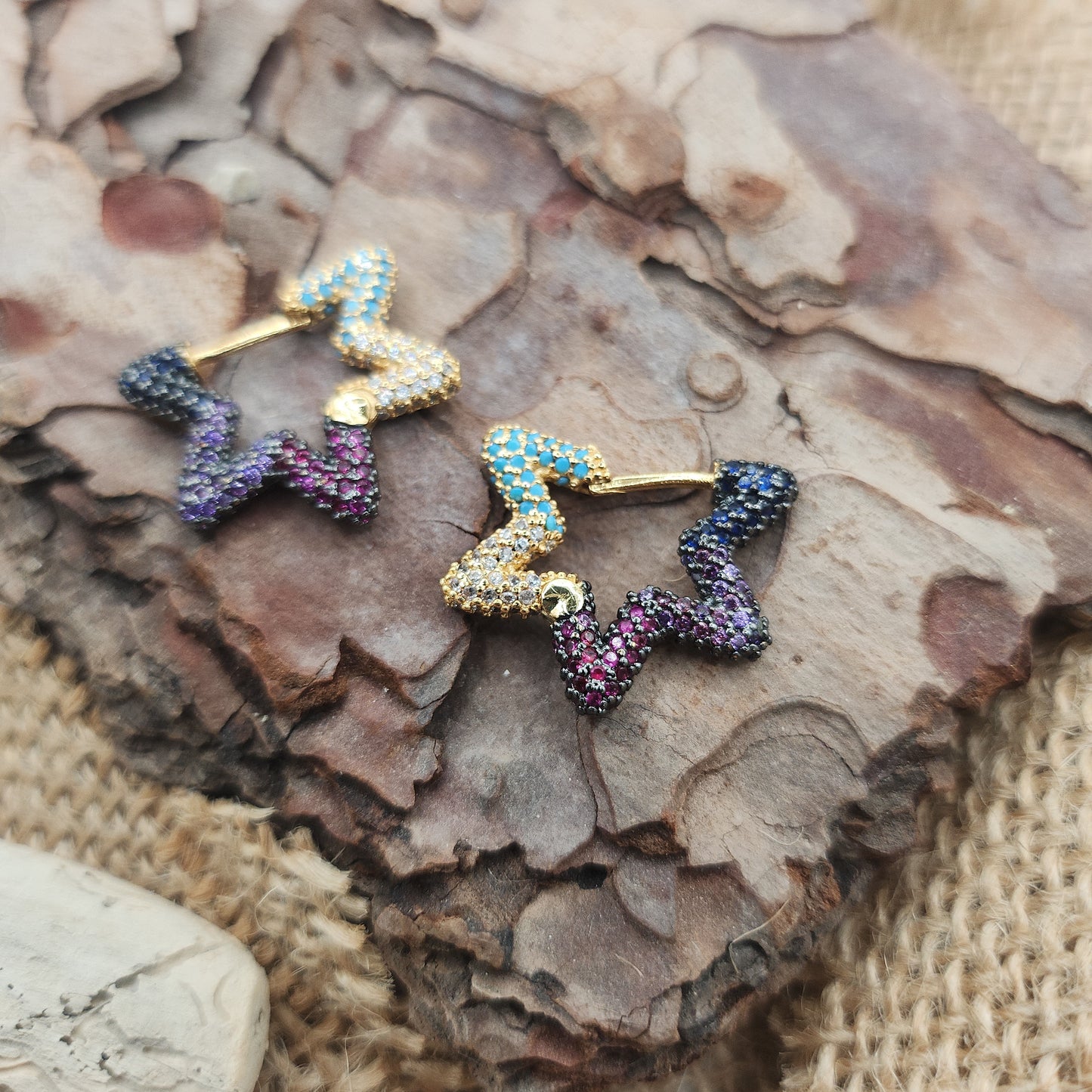 Konya multicoloured Star Earrings