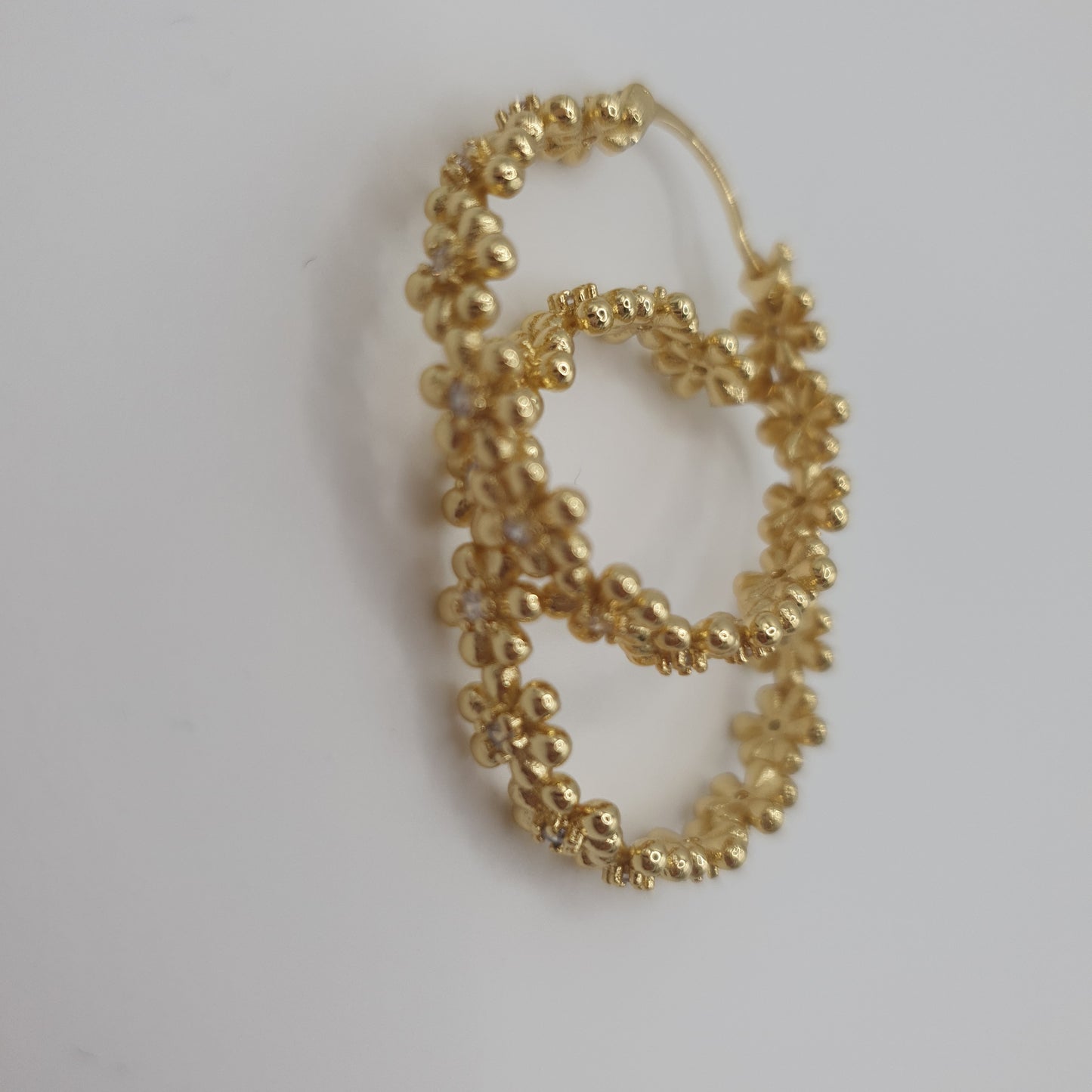 Daisy Hoop Earrings Gold