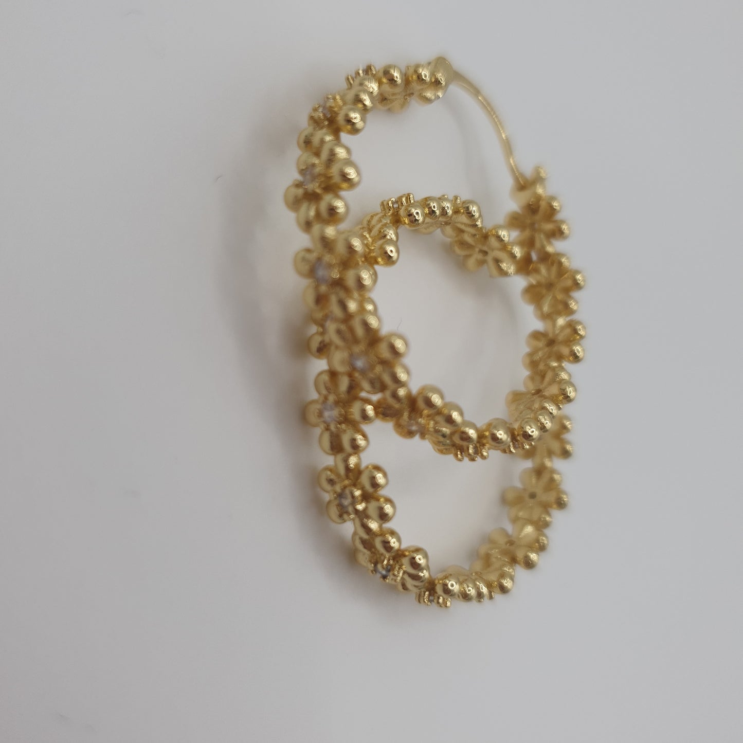 Daisy Hoop Earrings Gold