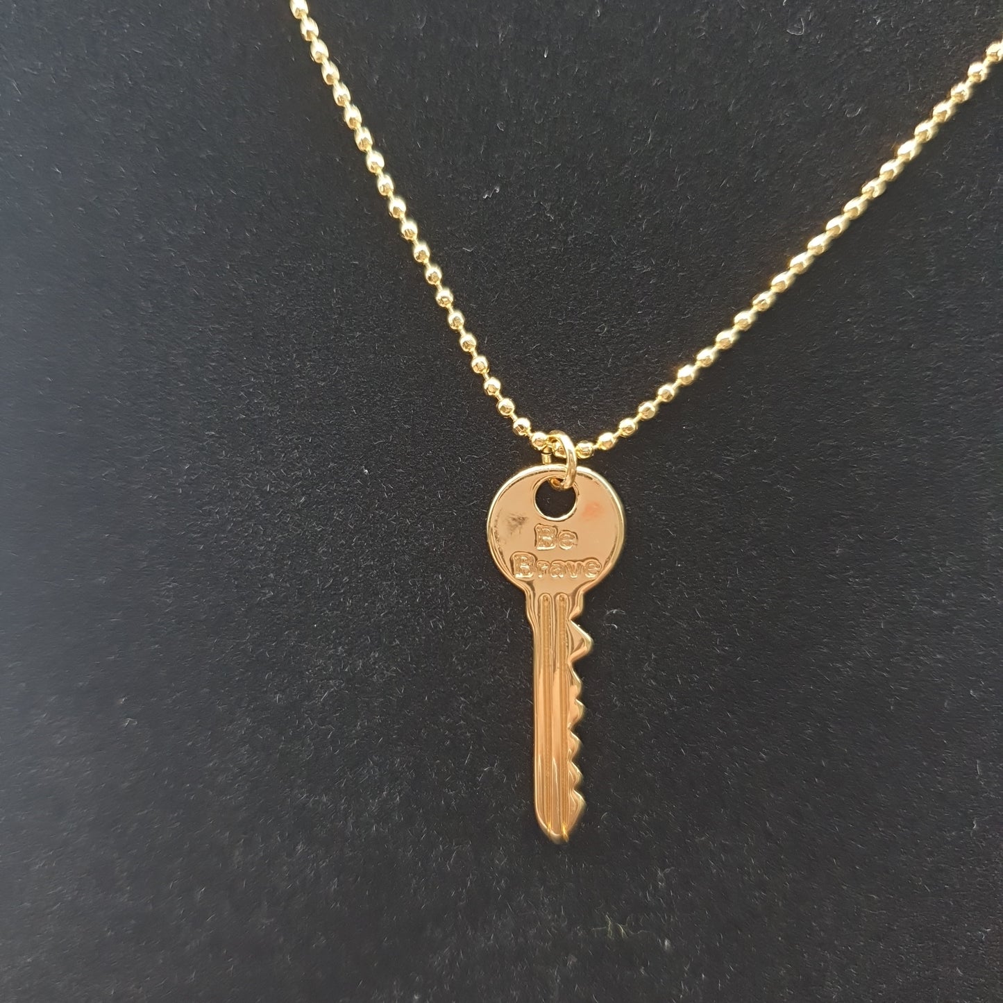 Be Brave Key with bobble Chain