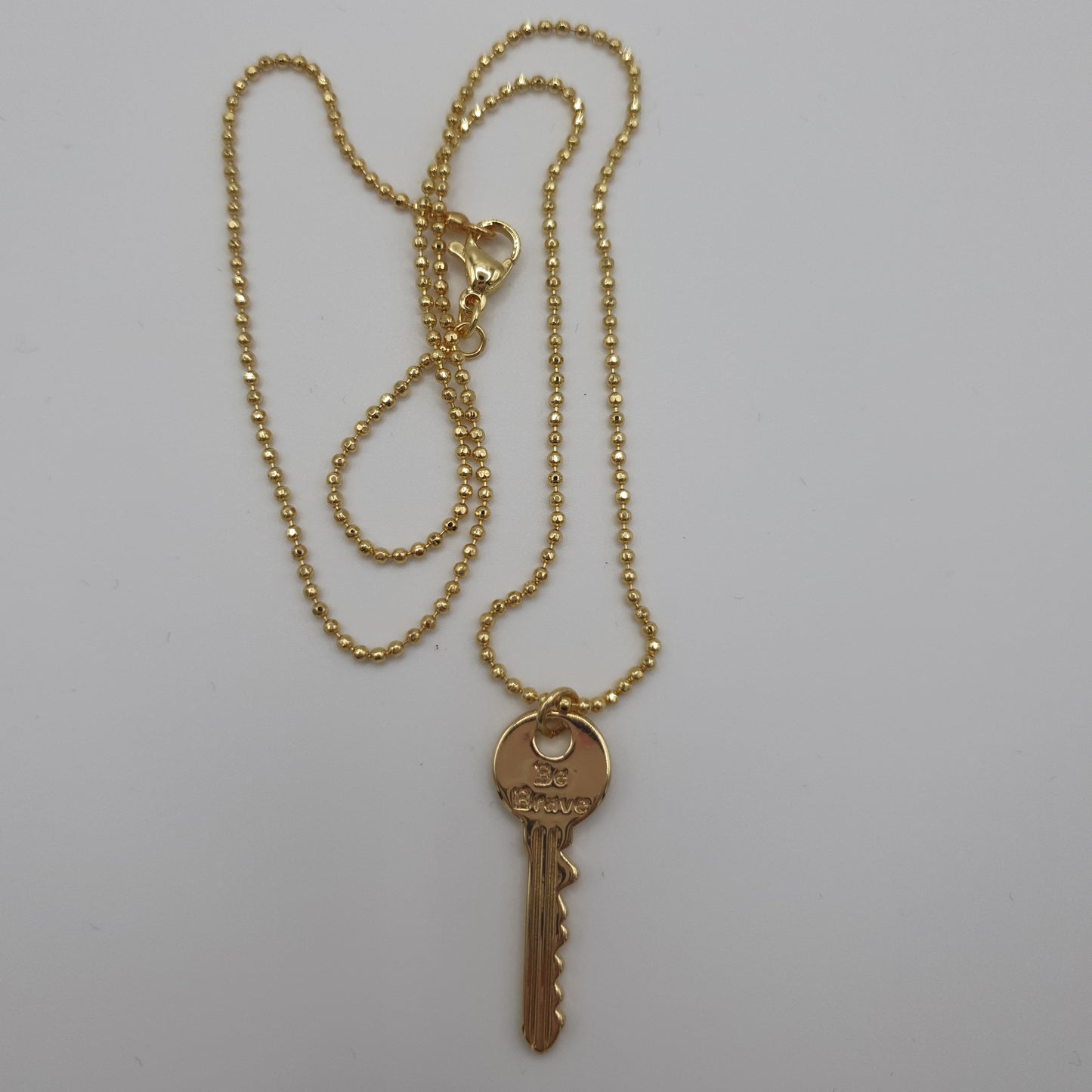 Be Brave Key with bobble Chain