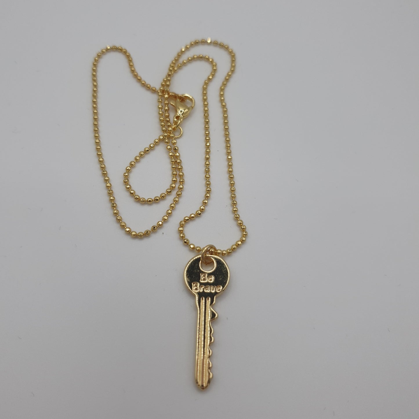 Be Brave Key with bobble Chain