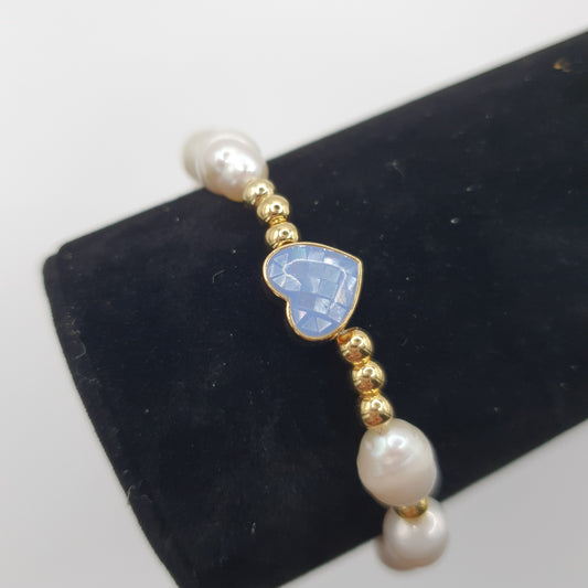 Surrey Pearl Bracelet Pale Blue