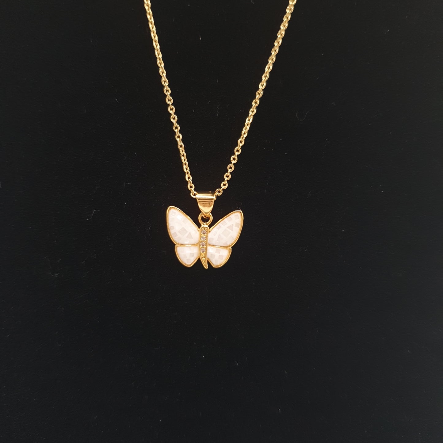 Bianca the Butterfly White Necklace