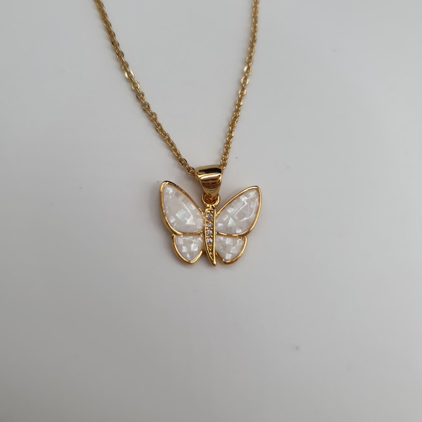 Bianca the Butterfly White Necklace