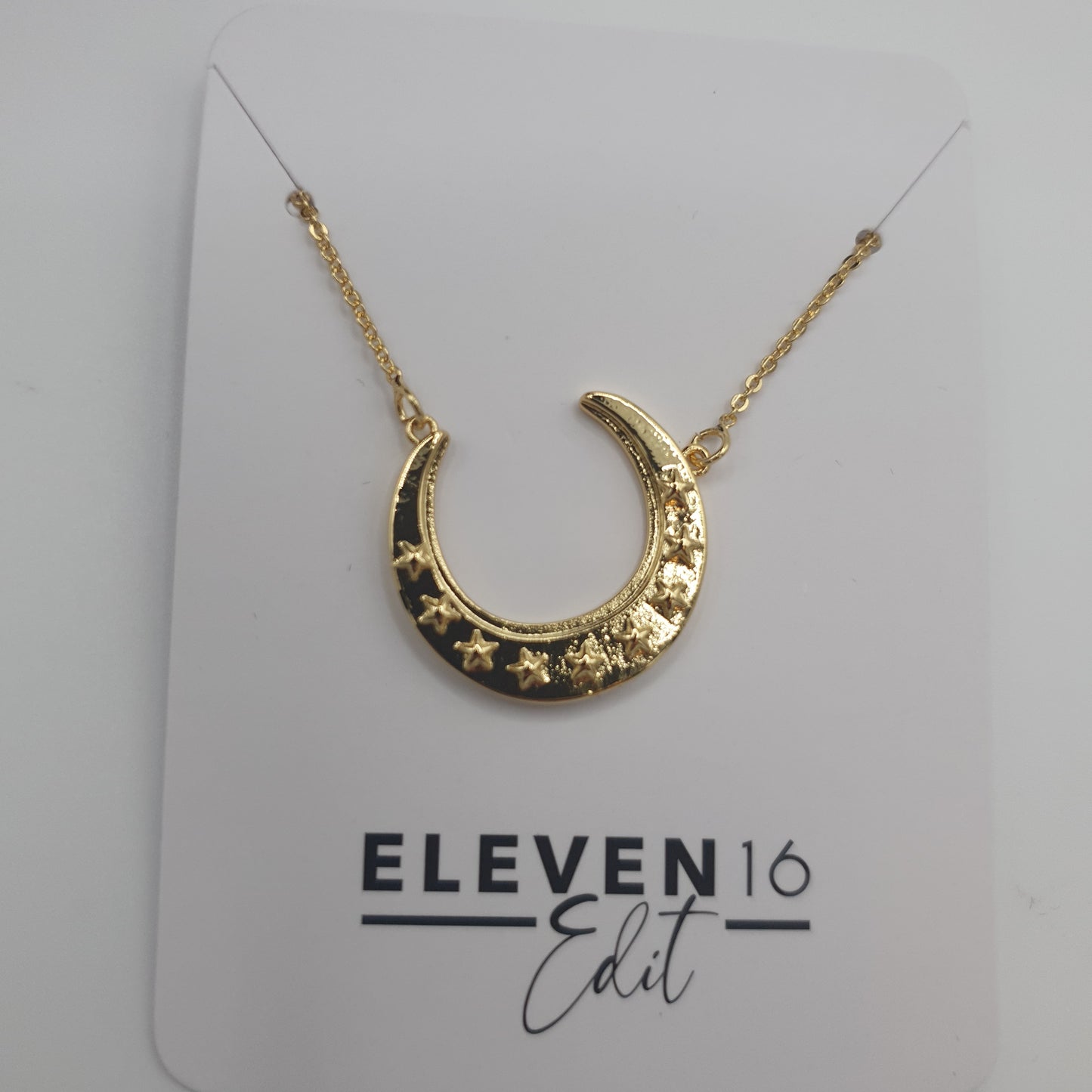 Crescent Moon Gold Necklace