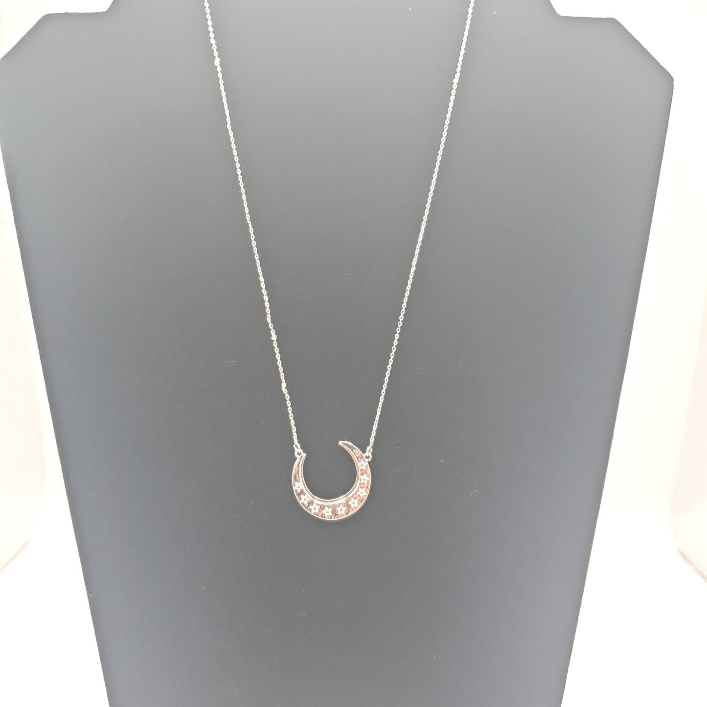 Crescent Moon Silver Necklace