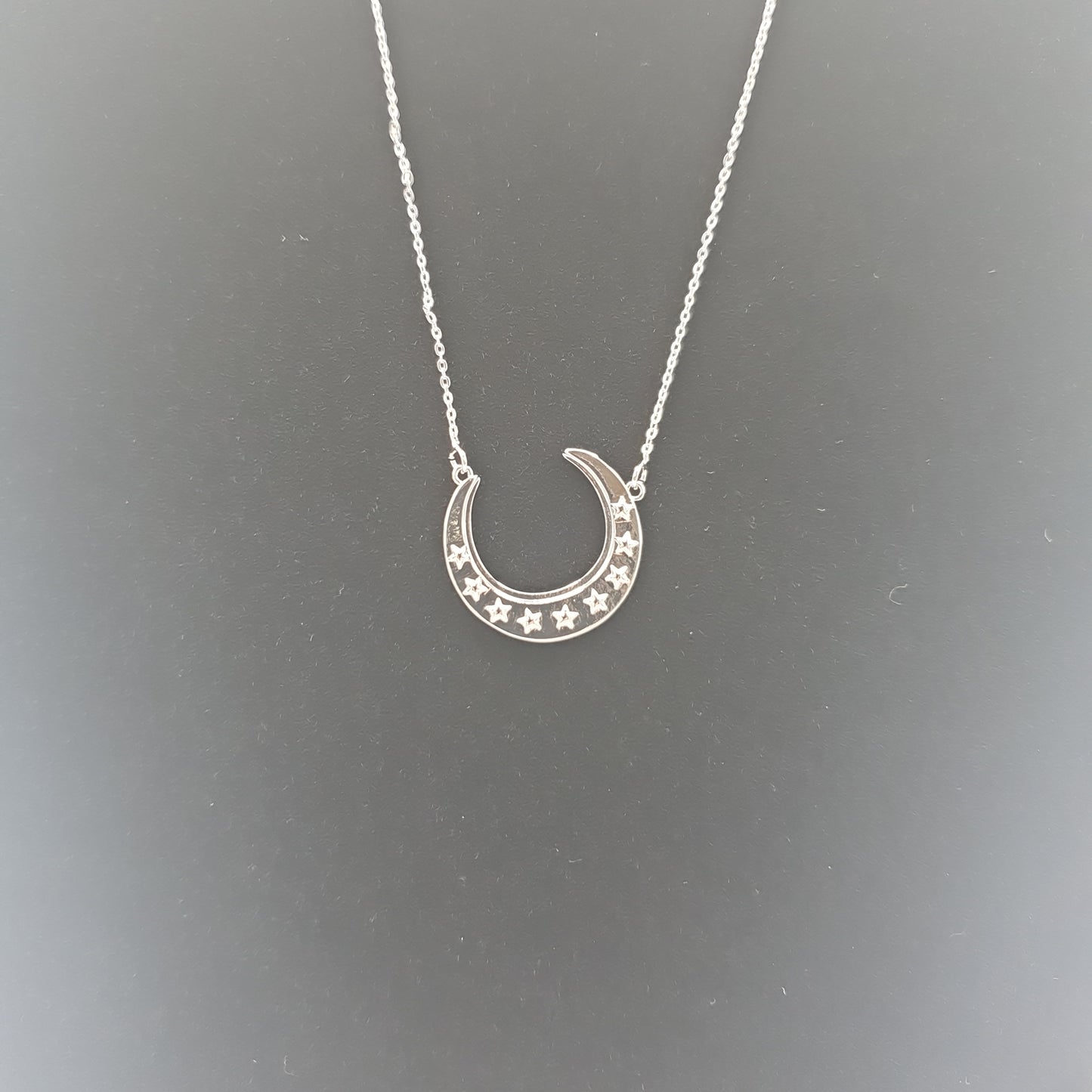 Crescent Moon Silver Necklace