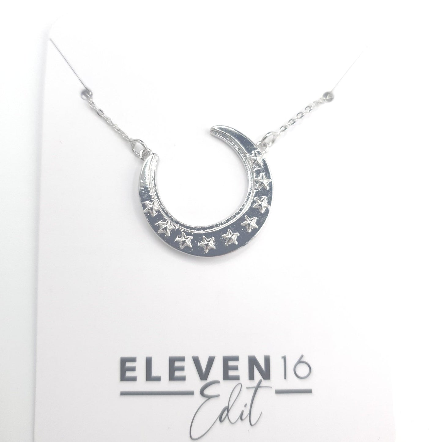 Crescent Moon Silver Necklace