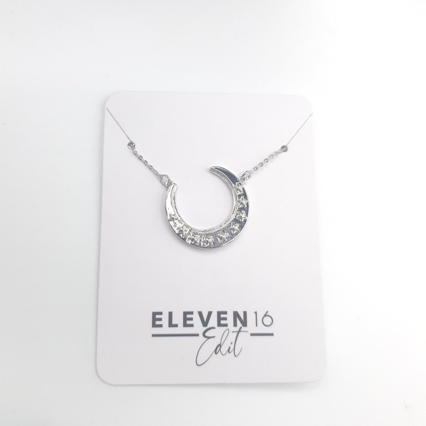 Crescent Moon Silver Necklace