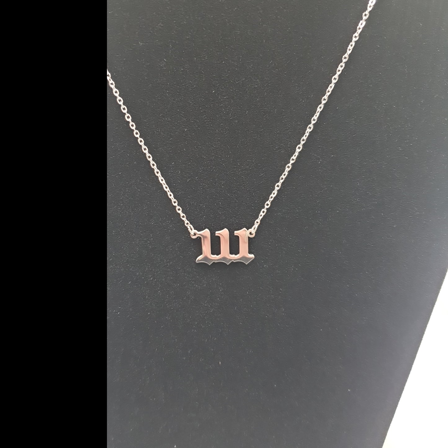 111 Angel numbers necklace silver