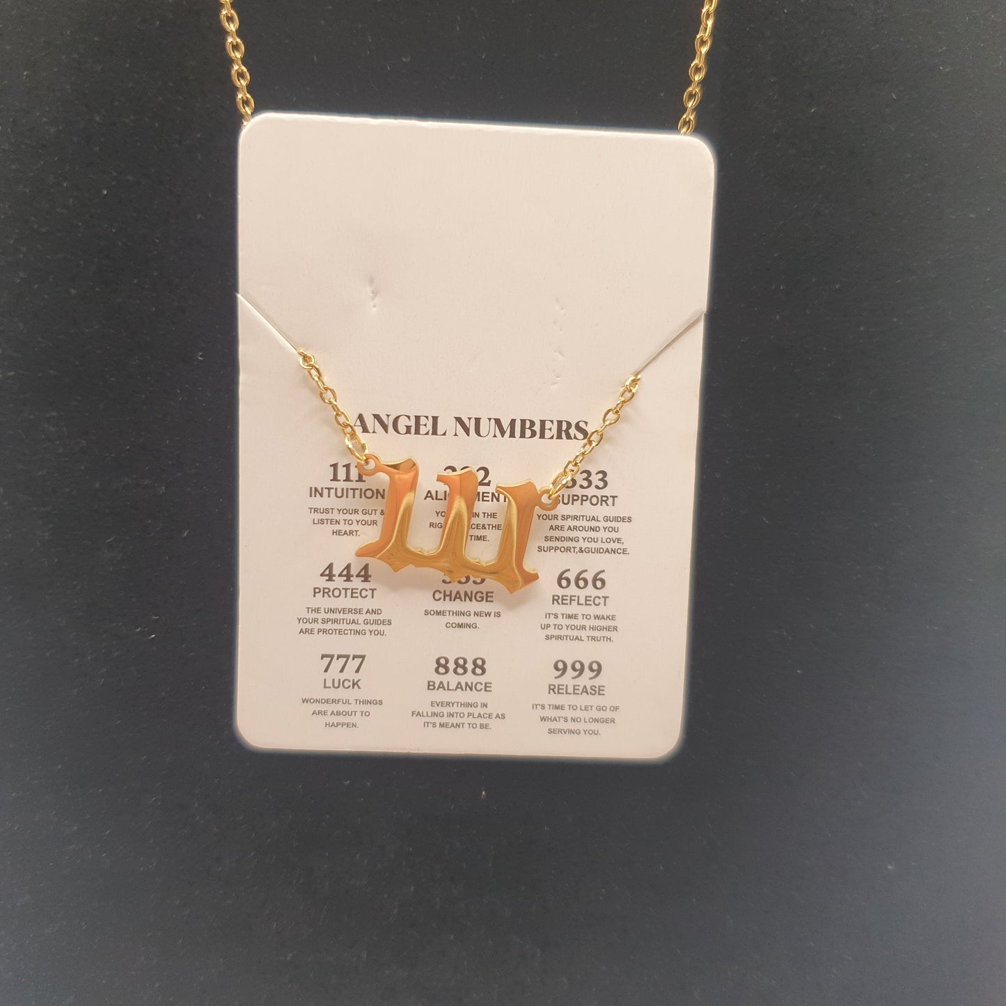 111 Angel numbers necklace gold