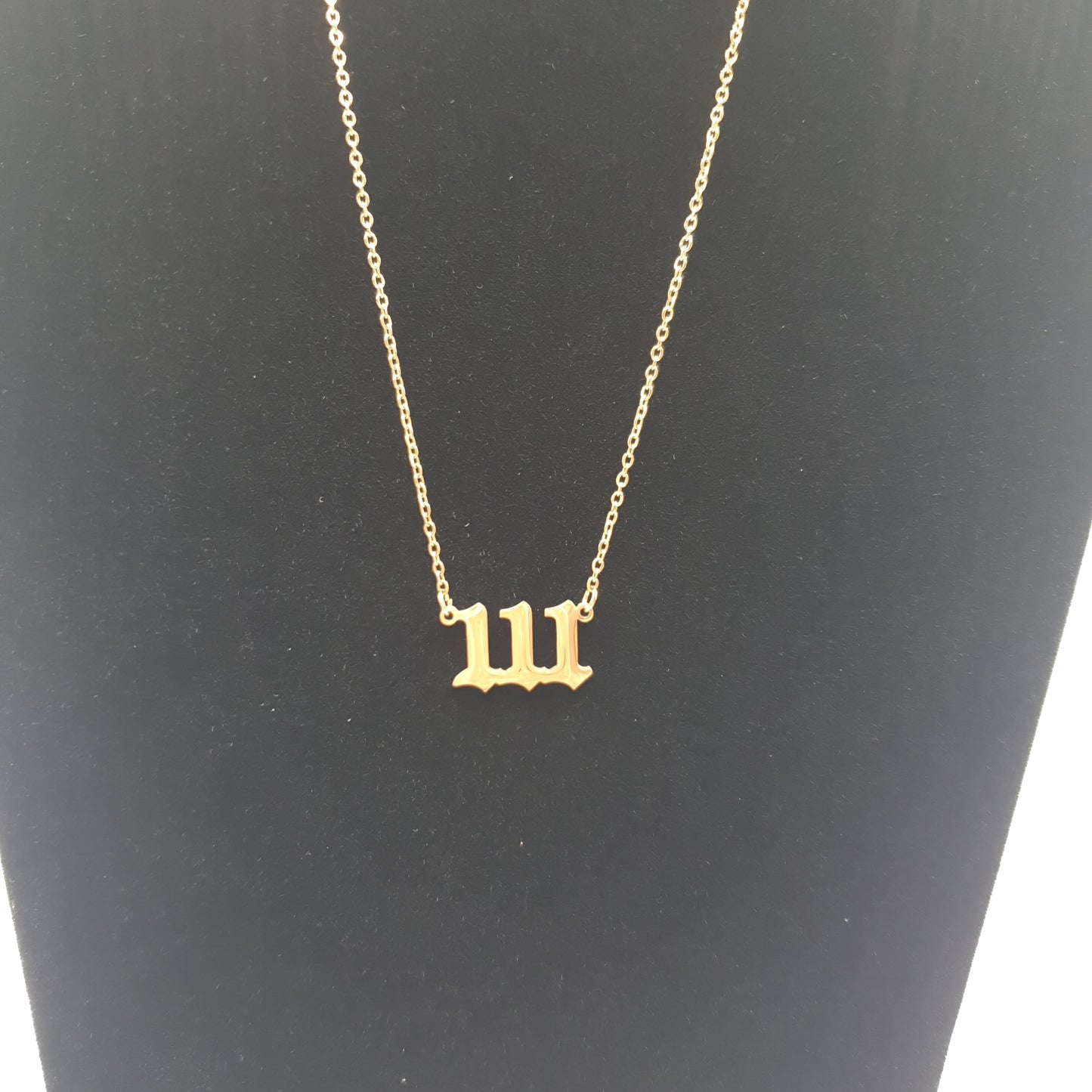 111 Angel numbers necklace gold