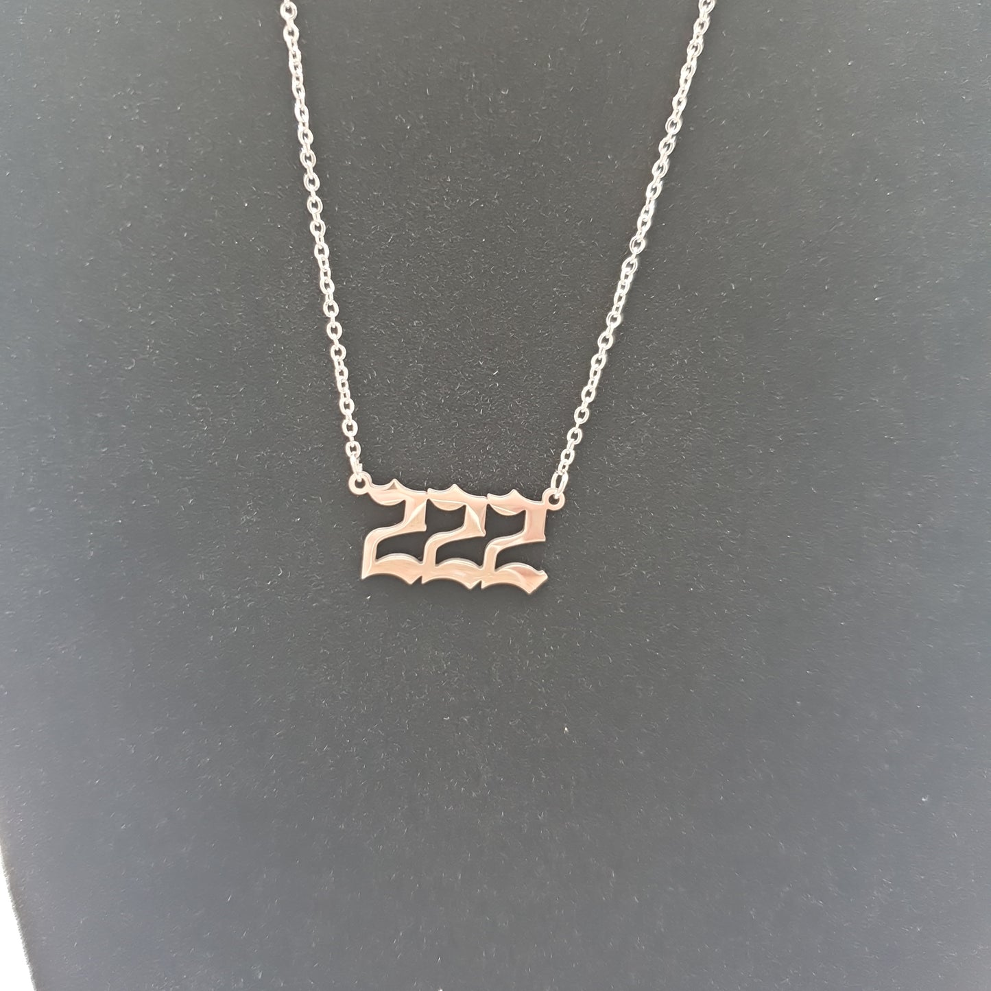 222 Angel numbers necklace silver