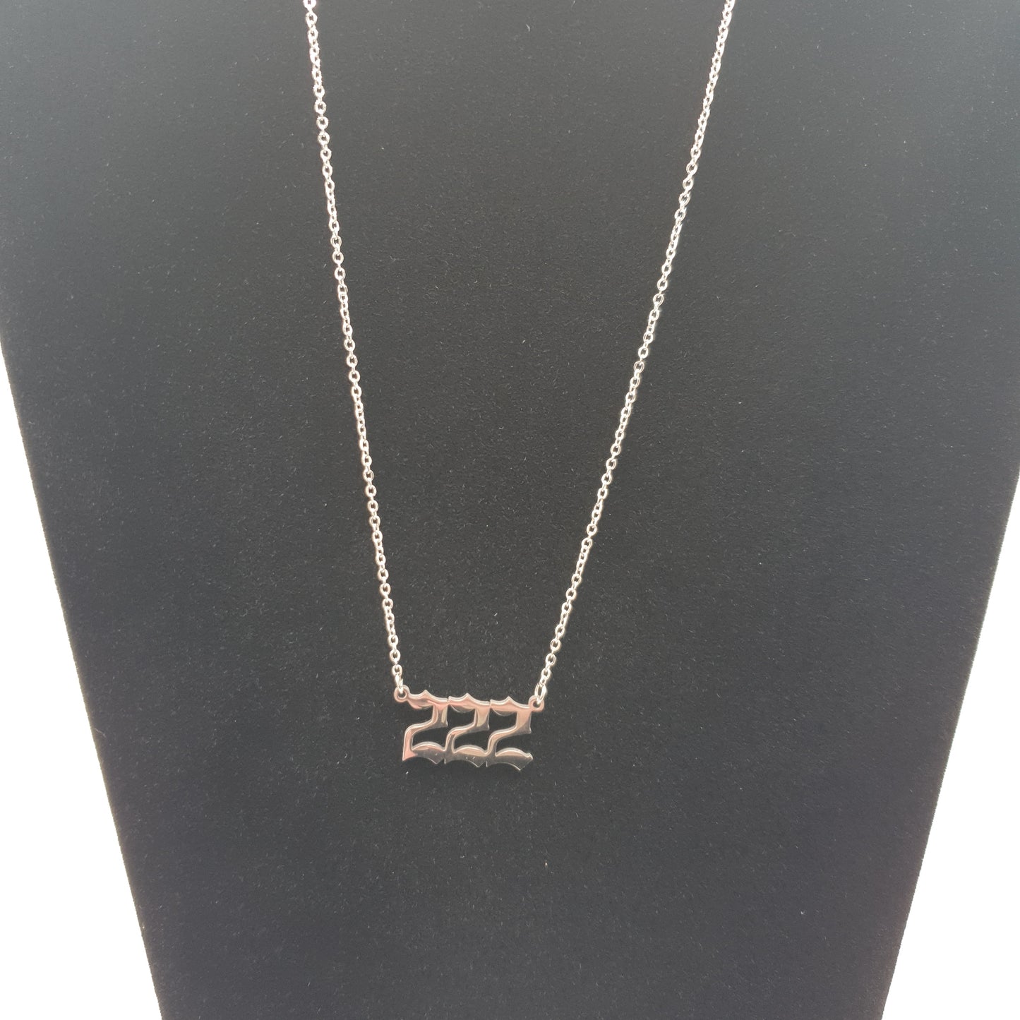 222 Angel numbers necklace silver