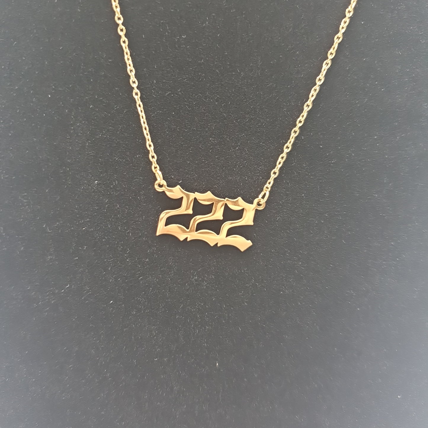 222 Angel numbers necklace gold