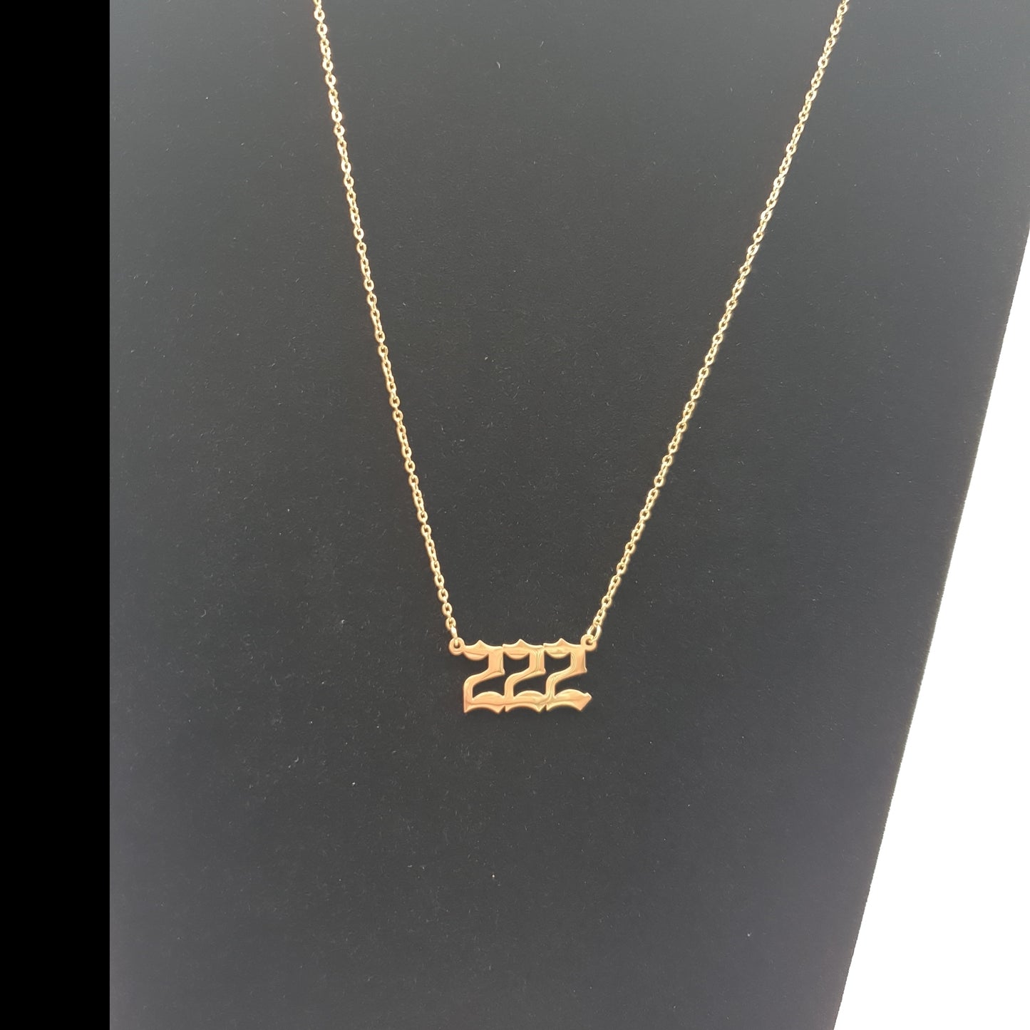 222 Angel numbers necklace gold