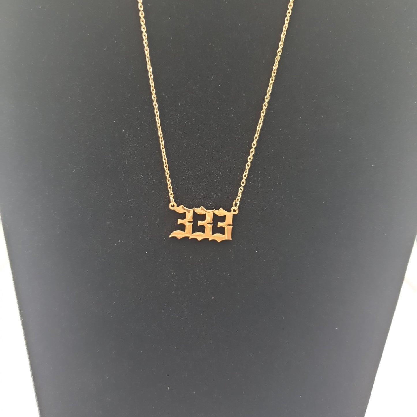 333 Angel numbers necklace gold