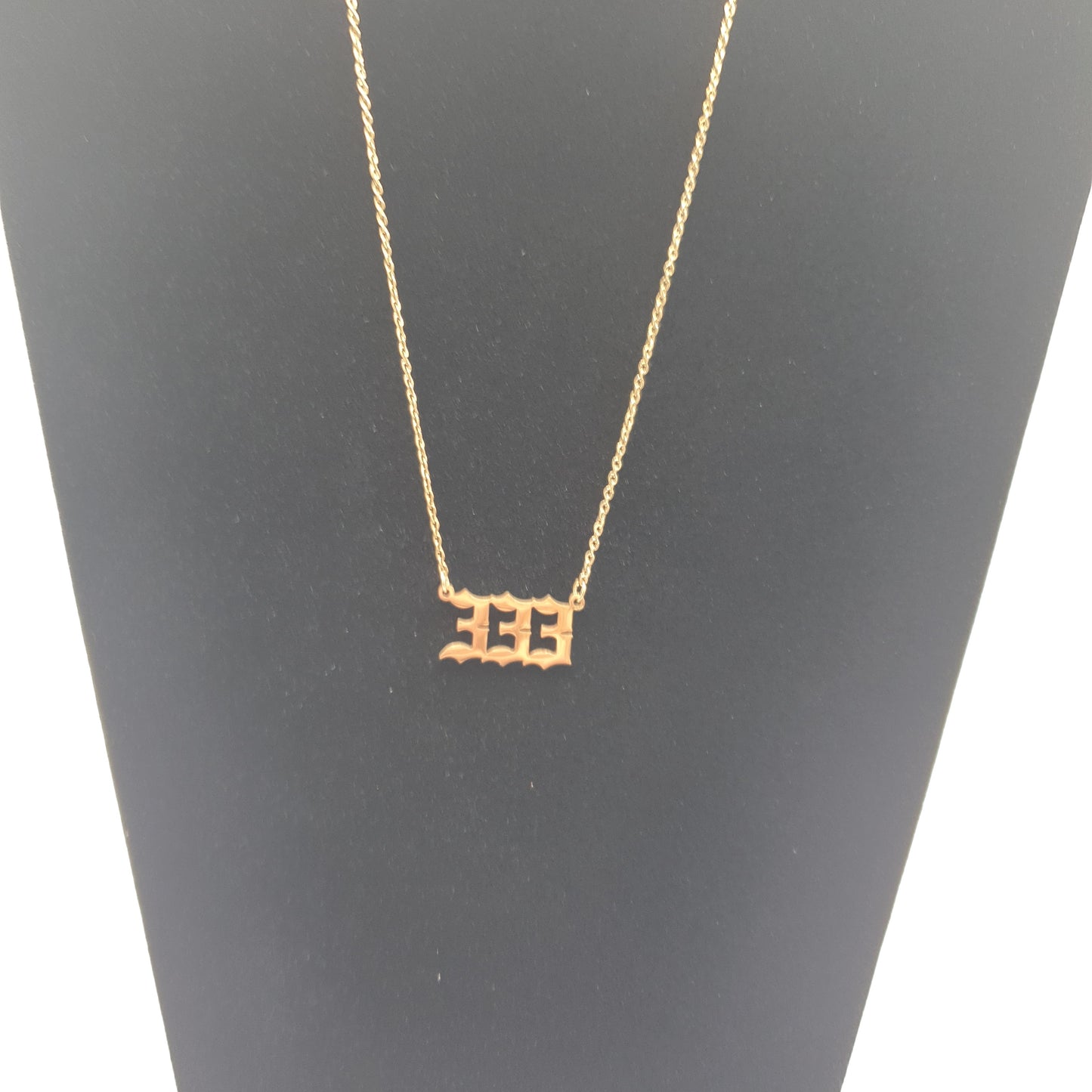 333 Angel numbers necklace gold