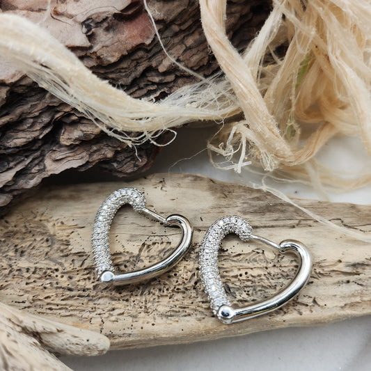 Silver Heart Earrings