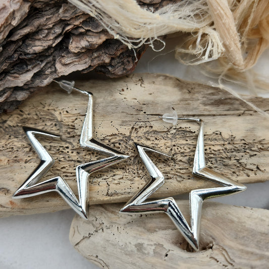 Silver Star Earrings