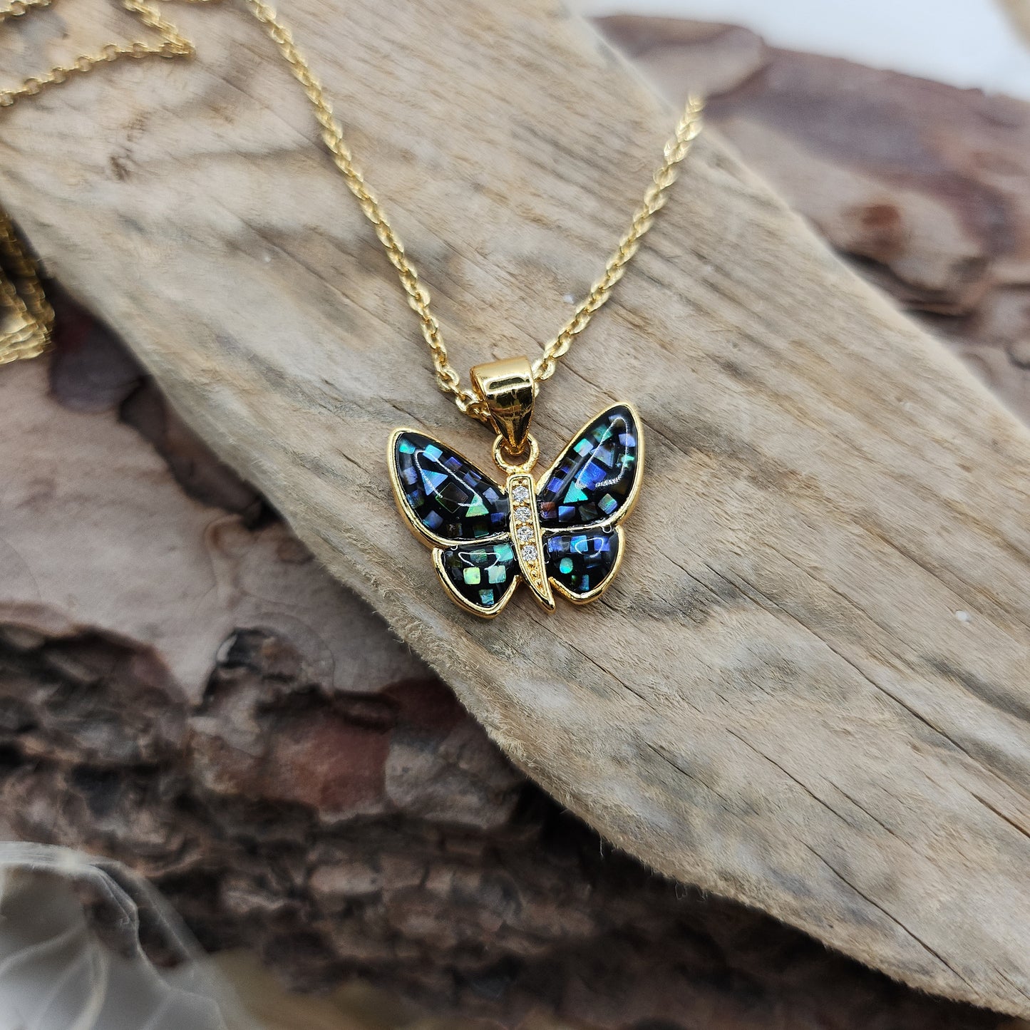 Bianca the Blue Butterfly Necklace