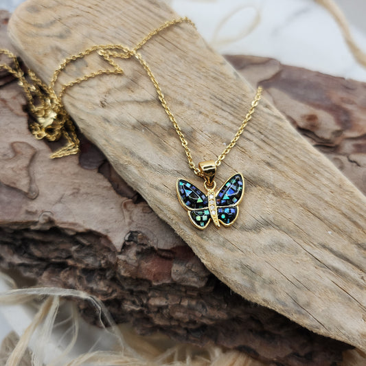 Bianca the Blue Butterfly Necklace