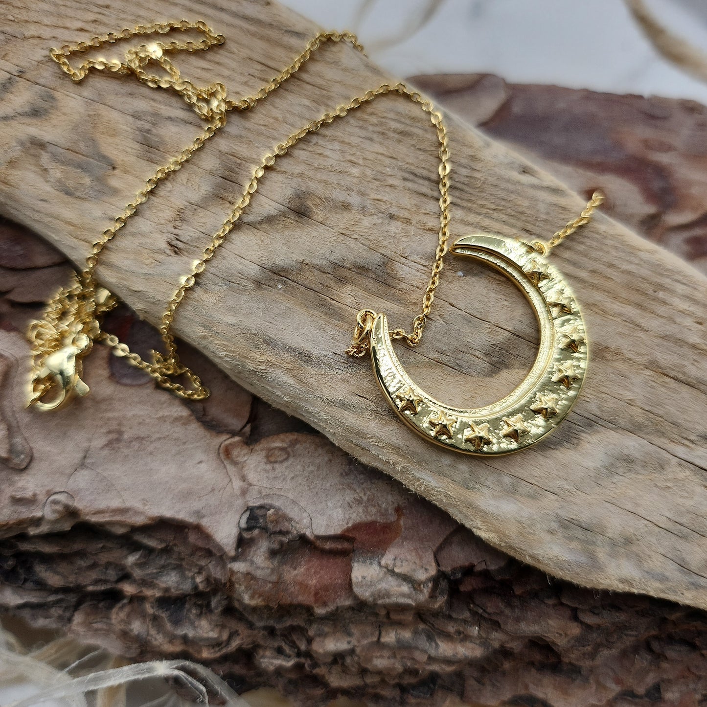 Crescent Moon Gold Necklace